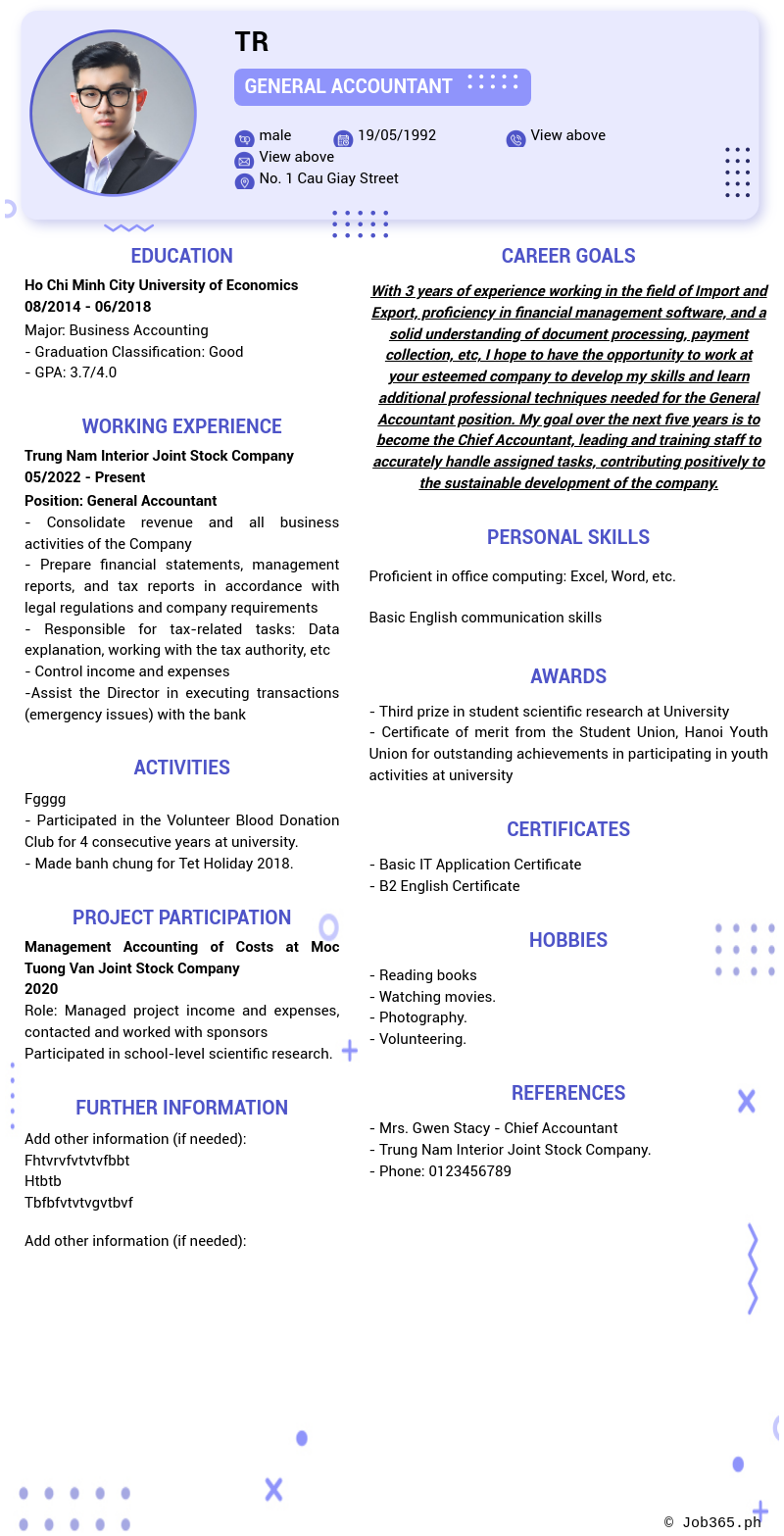 Candidate CV