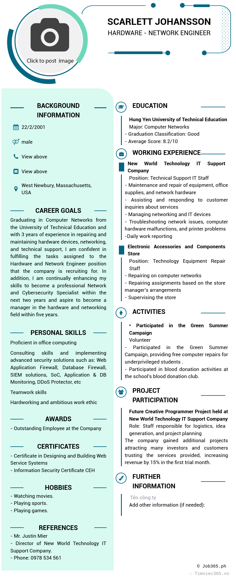 Candidate CV