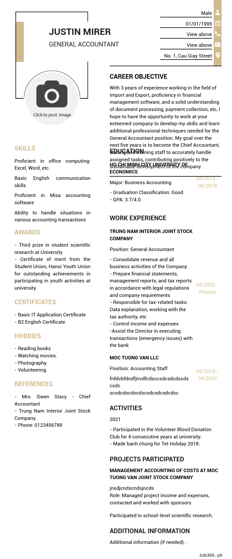 Candidate CV