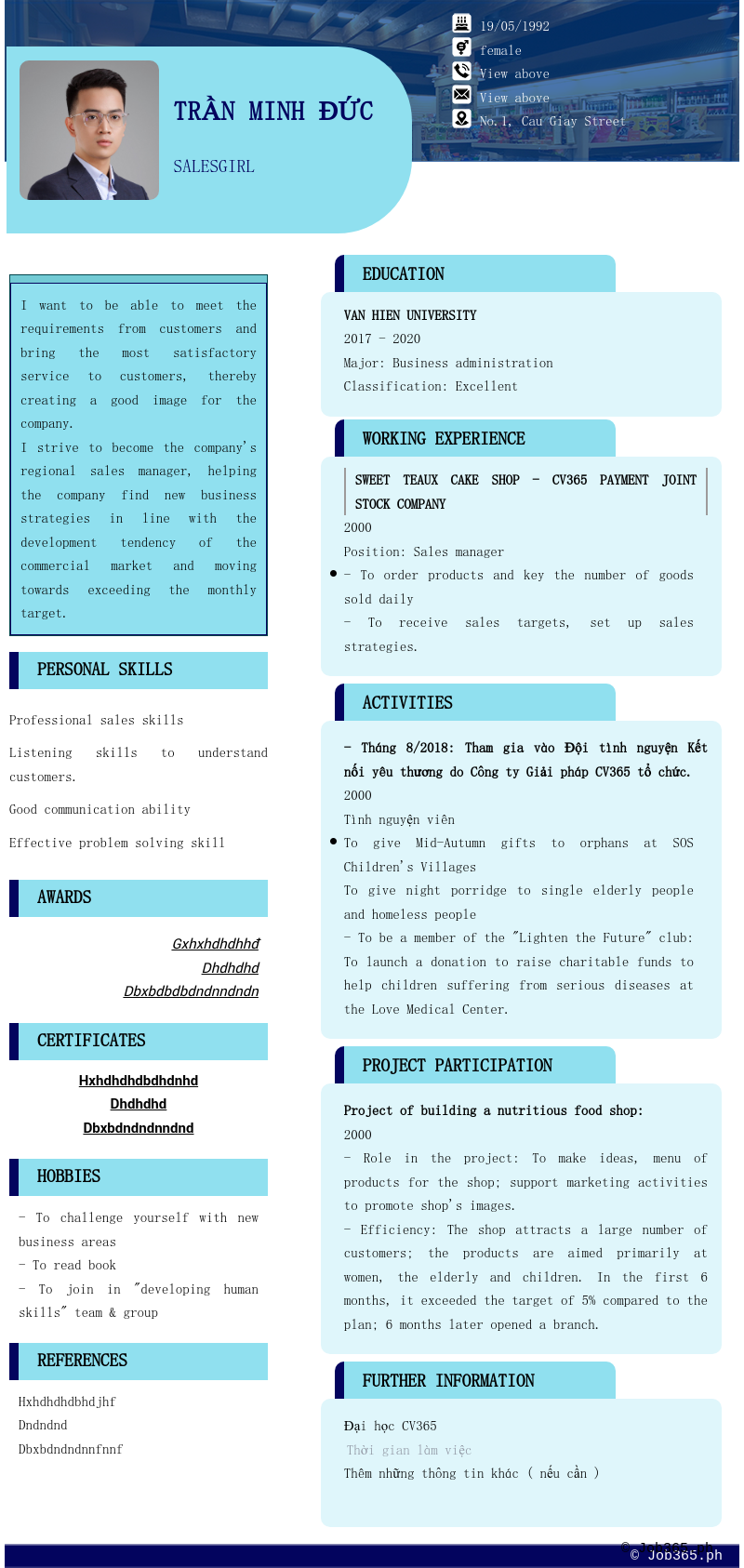 Candidate CV