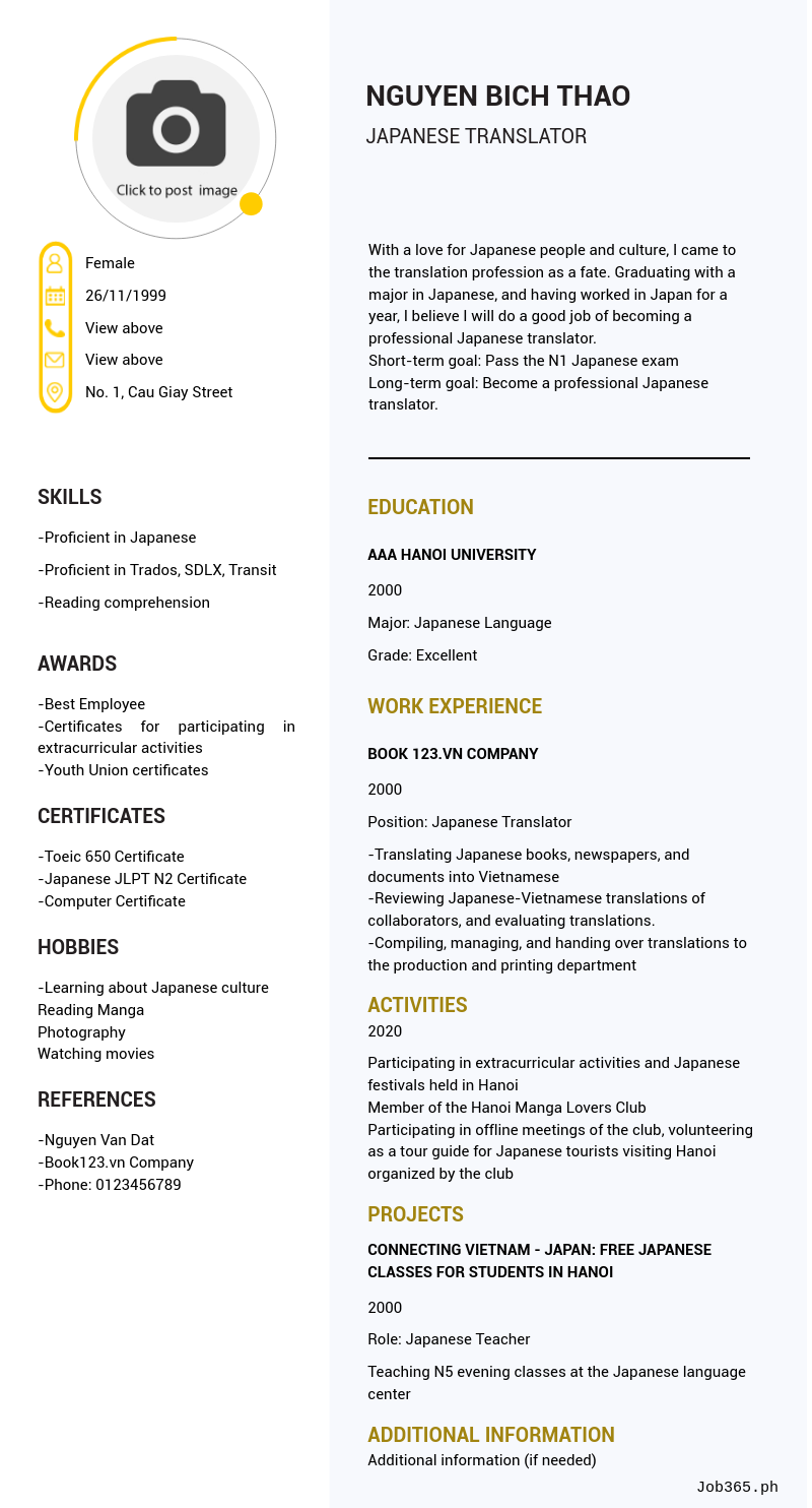 Candidate CV