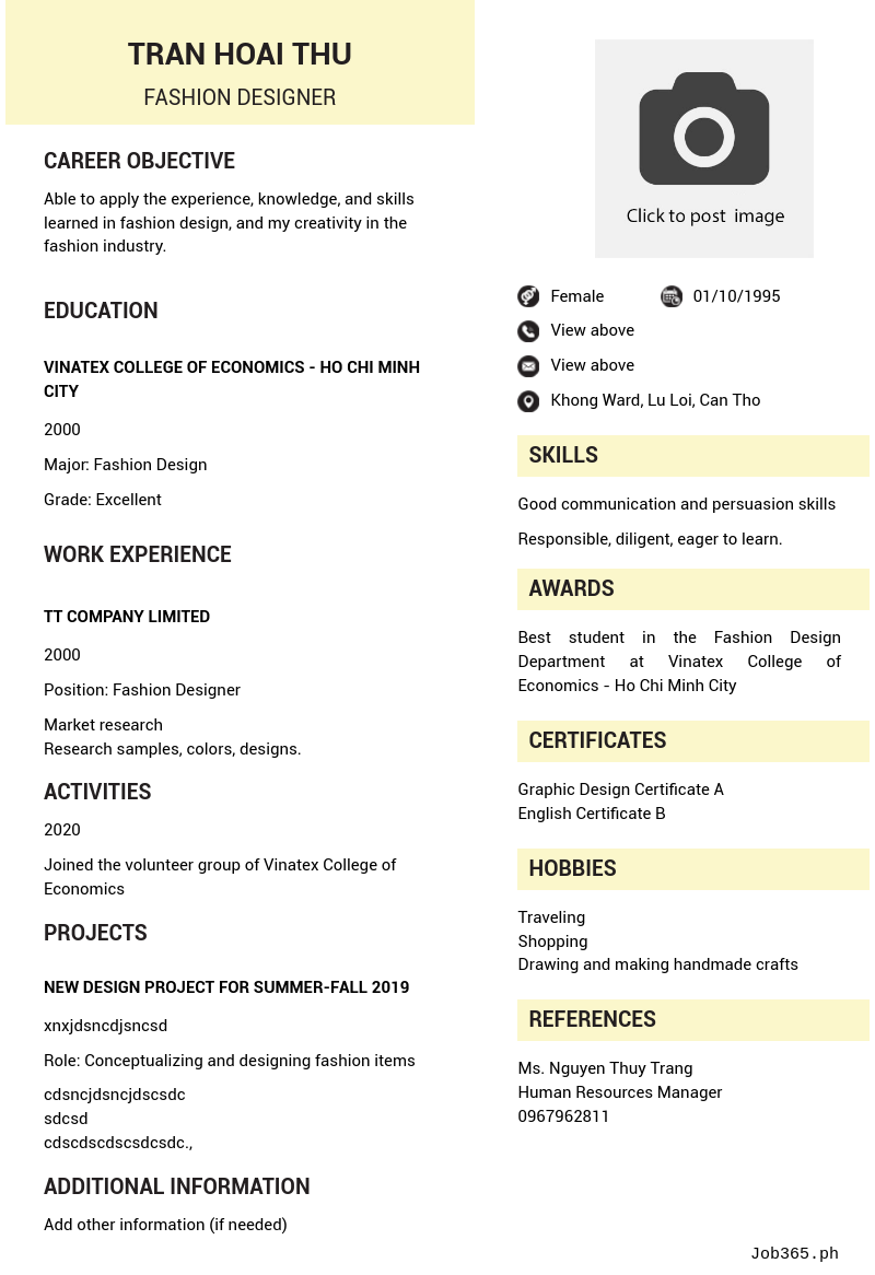 Candidate CV