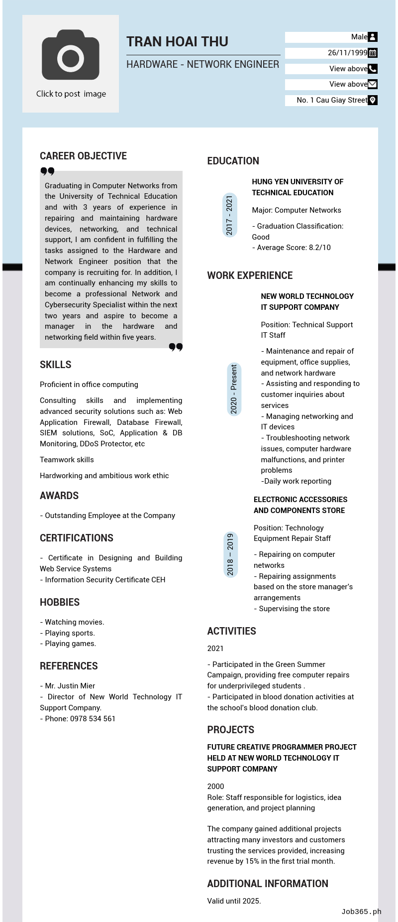 Candidate CV