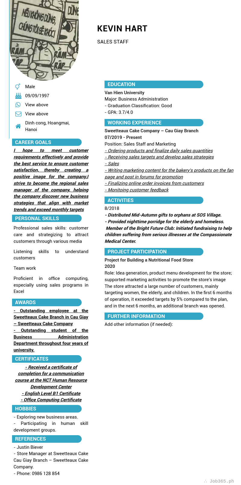 Candidate CV